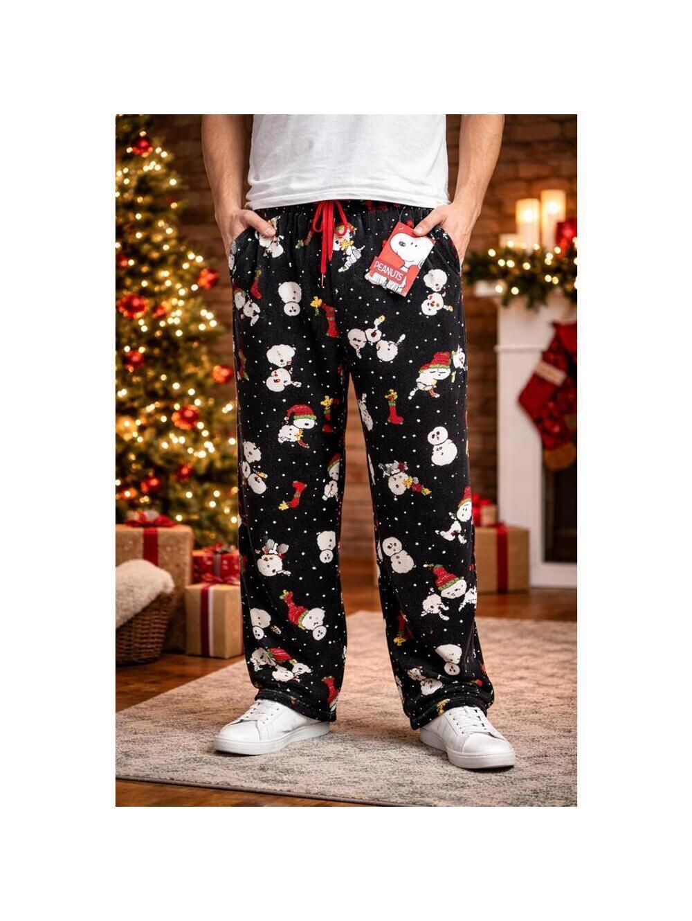 Peanuts Snoopy Christmas Pajama Pants Men’s Large Holiday Lounge Pants NWT